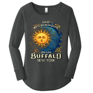 Buffalo New York 2024 Total Solar Eclipse April 8 Souvenir Women's Perfect Tri Tunic Long Sleeve Shirt