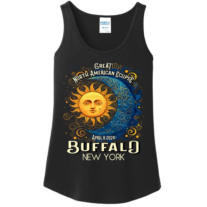 Buffalo New York 2024 Total Solar Eclipse April 8 Souvenir Ladies Essential Tank