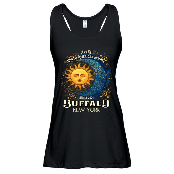 Buffalo New York 2024 Total Solar Eclipse April 8 Souvenir Ladies Essential Flowy Tank