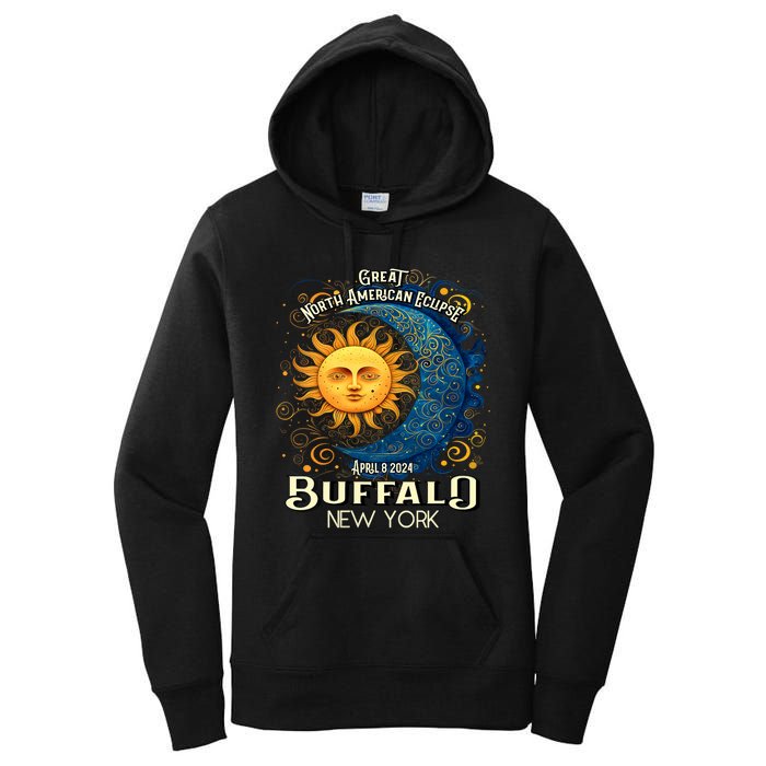 Buffalo New York 2024 Total Solar Eclipse April 8 Souvenir Women's Pullover Hoodie