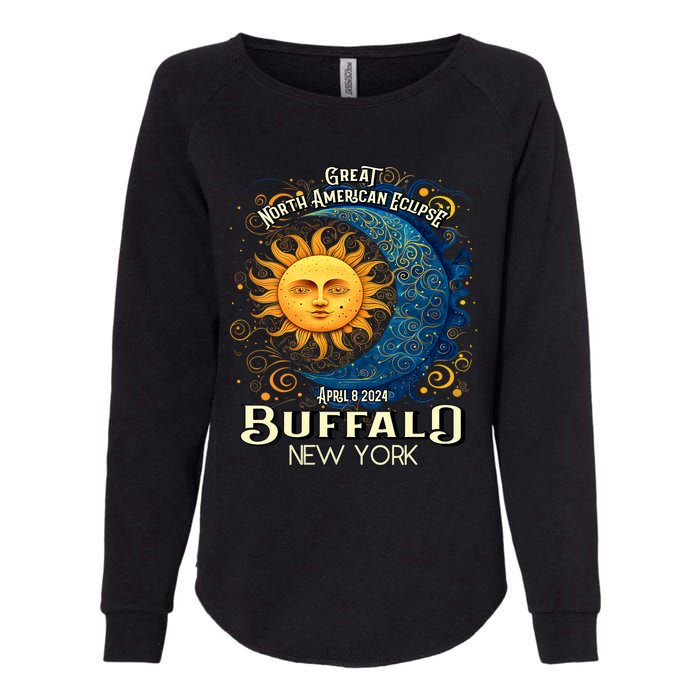 Buffalo New York 2024 Total Solar Eclipse April 8 Souvenir Womens California Wash Sweatshirt