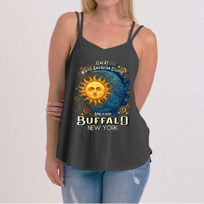 Buffalo New York 2024 Total Solar Eclipse April 8 Souvenir Women's Strappy Tank