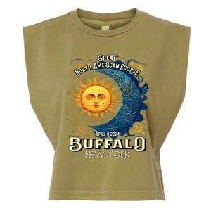 Buffalo New York 2024 Total Solar Eclipse April 8 Souvenir Garment-Dyed Women's Muscle Tee