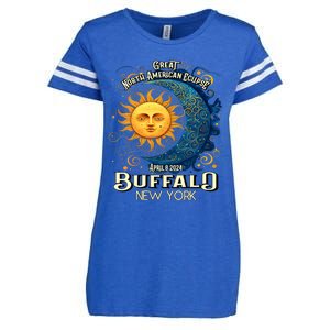 Buffalo New York 2024 Total Solar Eclipse April 8 Souvenir Enza Ladies Jersey Football T-Shirt