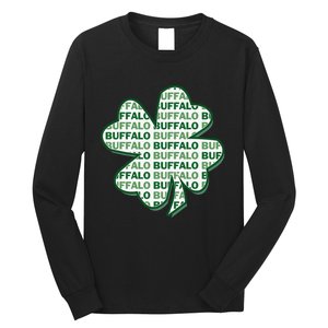 Buffalo New York St Patrick's Day 4 Leaf Clover Long Sleeve Shirt