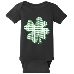 Buffalo New York St Patrick's Day 4 Leaf Clover Baby Bodysuit