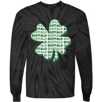 Buffalo New York St Patrick's Day 4 Leaf Clover Tie-Dye Long Sleeve Shirt