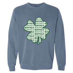 Buffalo New York St Patrick's Day 4 Leaf Clover Garment-Dyed Sweatshirt