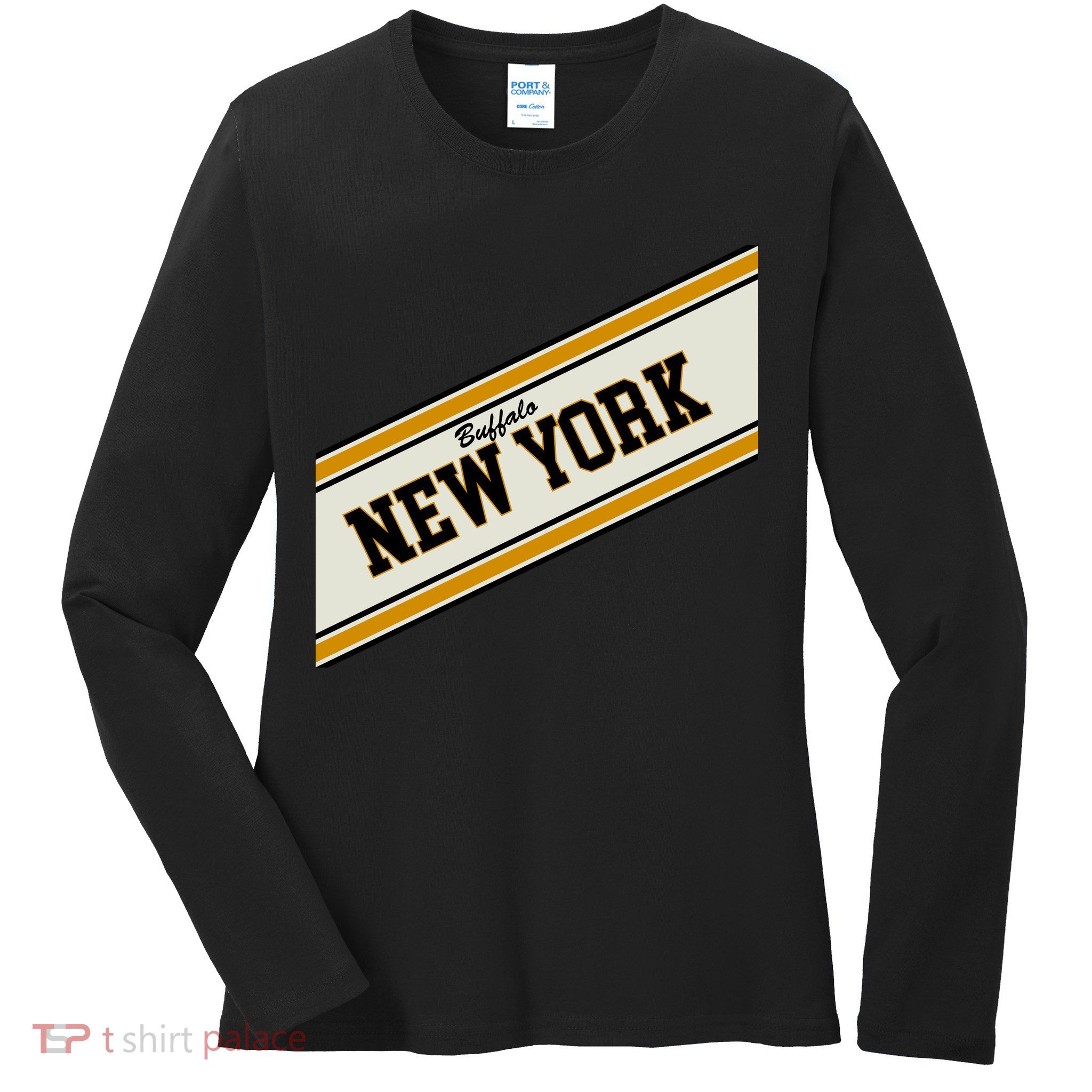 Buffalo New York Varsity Logo Ladies Long Sleeve Shirt
