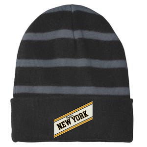 Buffalo New York Varsity Logo Striped Beanie with Solid Band