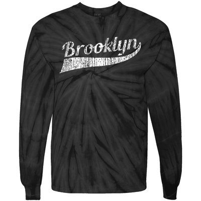 Brooklyn New York Vintage Souvenir Gift Tie-Dye Long Sleeve Shirt