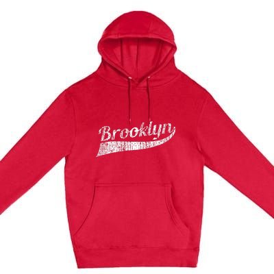 Brooklyn New York Vintage Souvenir Gift Premium Pullover Hoodie