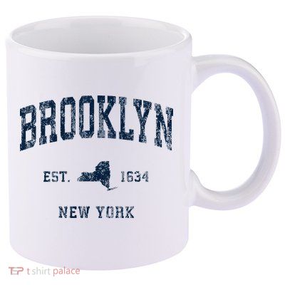 Brooklyn New York Ny Vintage Athletic Sports 11oz C Handle Ceramic Mug