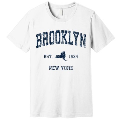 Brooklyn New York Ny Vintage Athletic Sports Premium T-Shirt