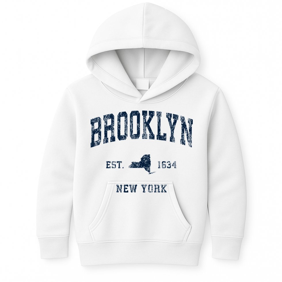 Brooklyn New York Ny Vintage Athletic Sports Kids Hoodie