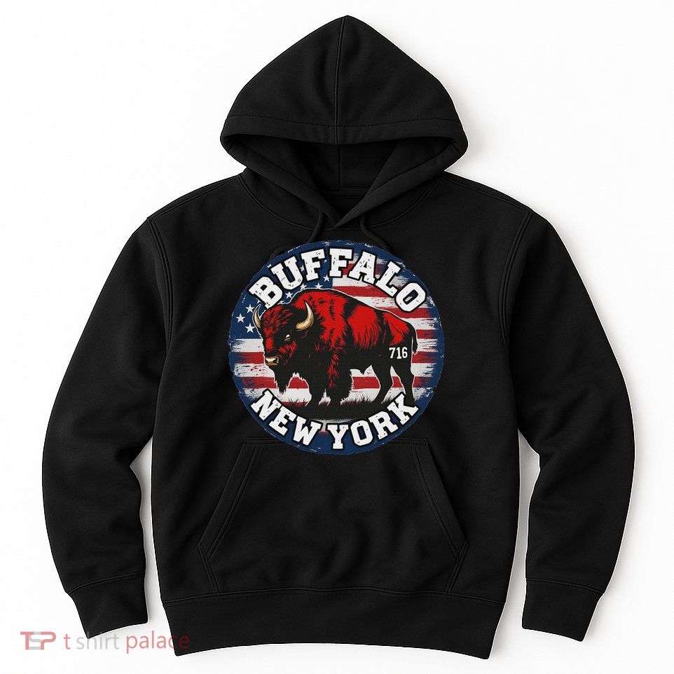Buffalo New York 716 Area Code Bison Wny Bflo Pride Hoodie