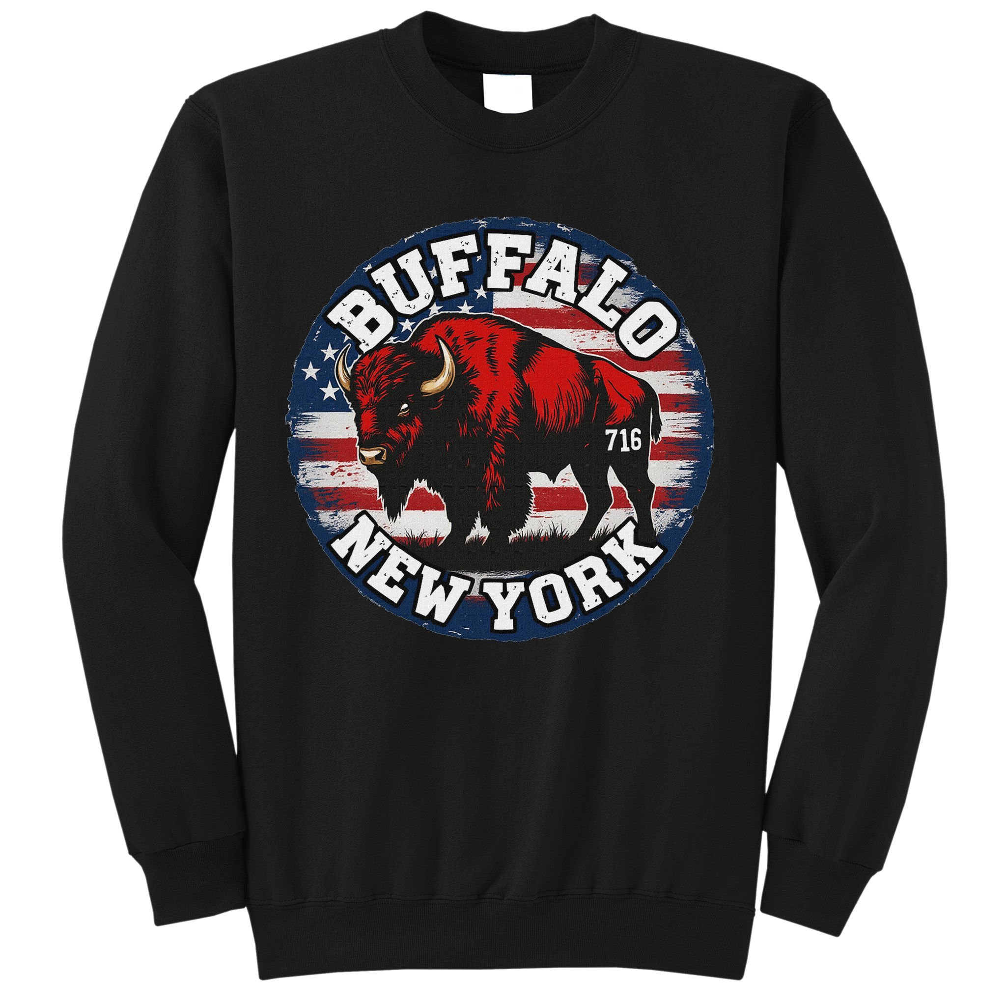 Buffalo New York 716 Area Code Bison Wny Bflo Pride Sweatshirt