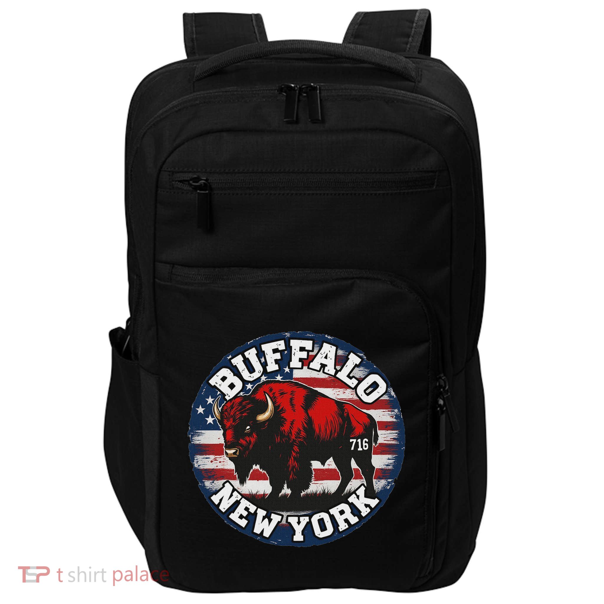 Buffalo New York 716 Area Code Bison Wny Bflo Pride Impact Tech Backpack