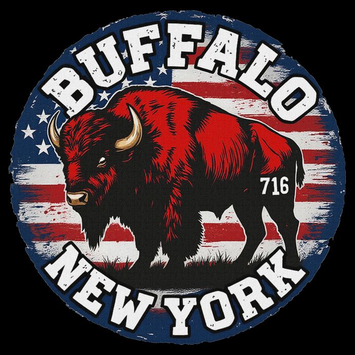 Buffalo New York 716 Area Code Bison Wny Bflo Pride 7-Panel Snapback Hat