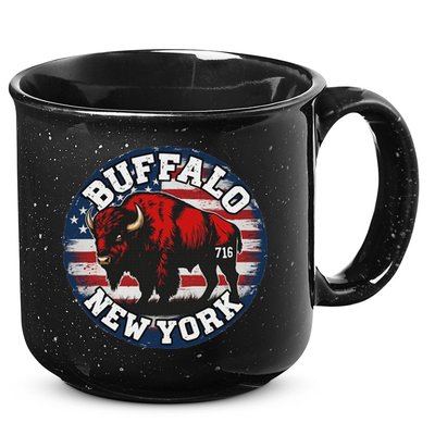 Buffalo New York 716 Area Code Bison Wny Bflo Pride 15oz Campfire Ceramic Mug