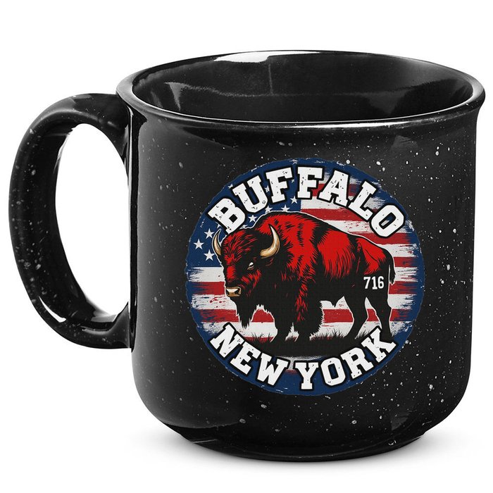 Buffalo New York 716 Area Code Bison Wny Bflo Pride 15oz Campfire Ceramic Mug
