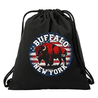 Buffalo New York 716 Area Code Bison Wny Bflo Pride Drawstring Bag