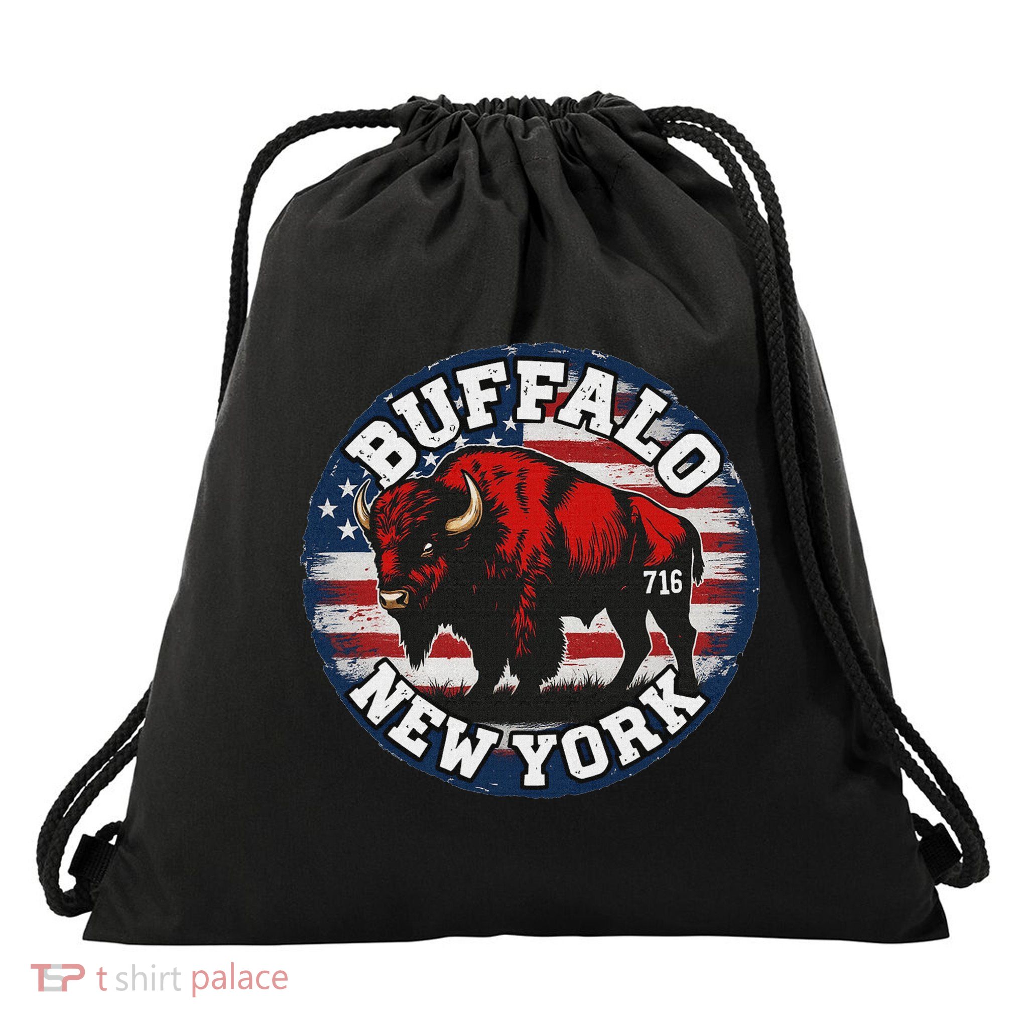 Buffalo New York 716 Area Code Bison Wny Bflo Pride Drawstring Bag
