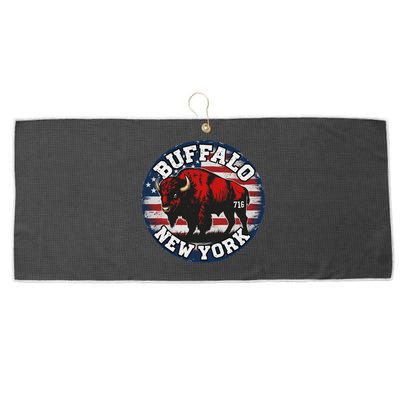 Buffalo New York 716 Area Code Bison Wny Bflo Pride Large Microfiber Waffle Golf Towel