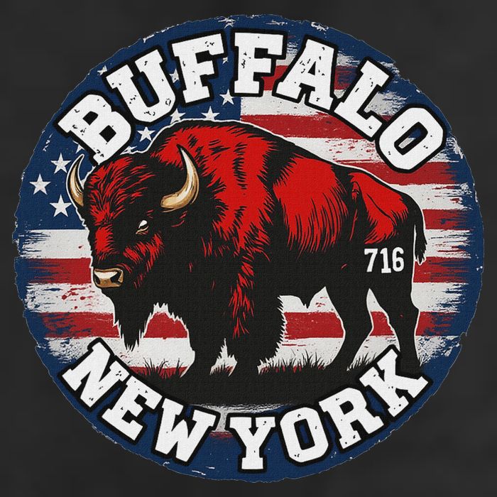 Buffalo New York 716 Area Code Bison Wny Bflo Pride Large Microfiber Waffle Golf Towel