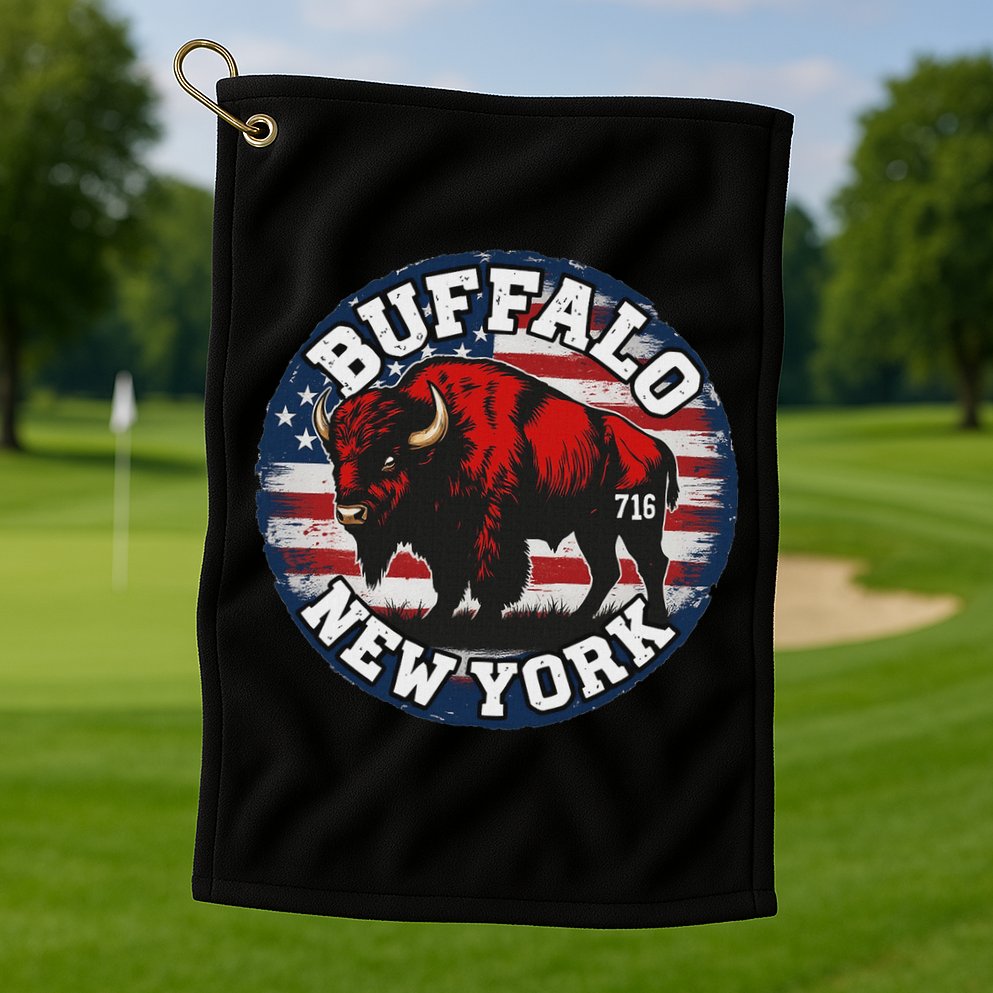 Buffalo New York 716 Area Code Bison Wny Bflo Pride Golf Towel
