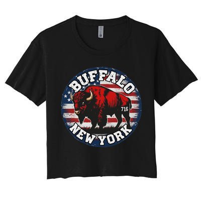 Buffalo New York 716 Area Code Bison Wny Bflo Pride Crop Top