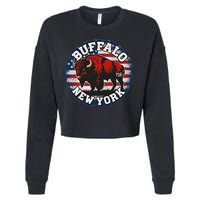 Buffalo New York 716 Area Code Bison Wny Bflo Pride Cropped Pullover Crew