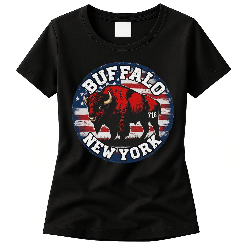 Buffalo New York 716 Area Code Bison Wny Bflo Pride Womens T-Shirt