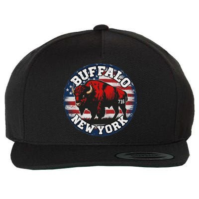 Buffalo New York 716 Area Code Bison Wny Bflo Pride Wool Snapback Cap