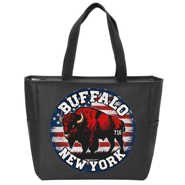 Buffalo New York 716 Area Code Bison Wny Bflo Pride Zip Tote Bag