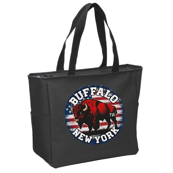 Buffalo New York 716 Area Code Bison Wny Bflo Pride Zip Tote Bag