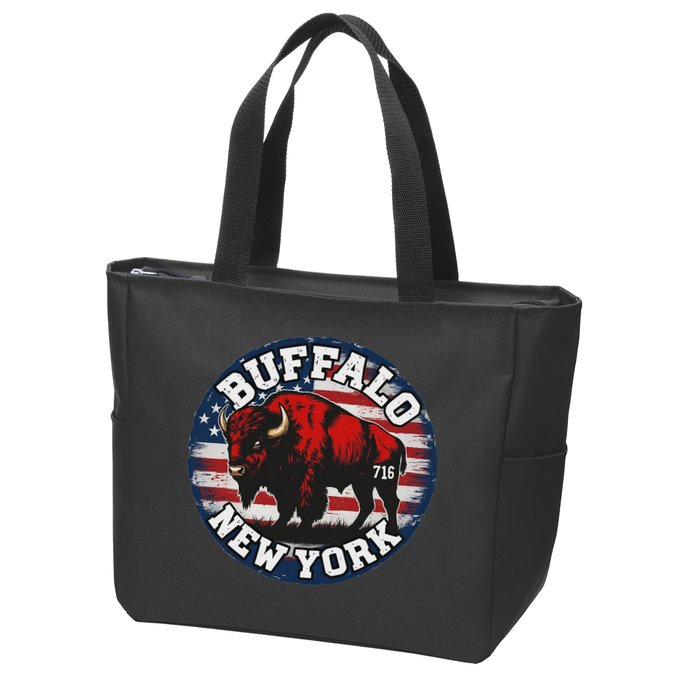Buffalo New York 716 Area Code Bison Wny Bflo Pride Zip Tote Bag