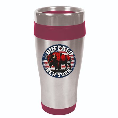 Buffalo New York 716 Area Code Bison Wny Bflo Pride 16oz Travel Tumbler