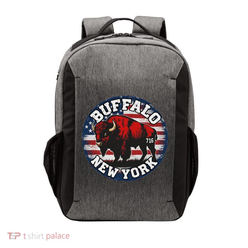 Buffalo New York 716 Area Code Bison Wny Bflo Pride Vector Backpack