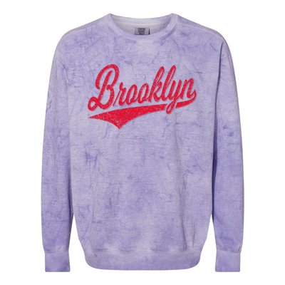 Brooklyn New York Ny Varsity Script Classic Sport Jersey Colorblast Crewneck Sweatshirt