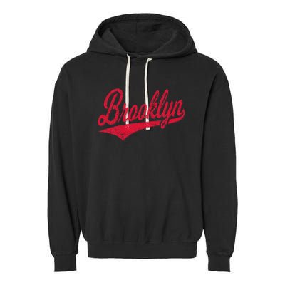 Brooklyn New York Ny Varsity Script Classic Sport Jersey Garment-Dyed Fleece Hoodie