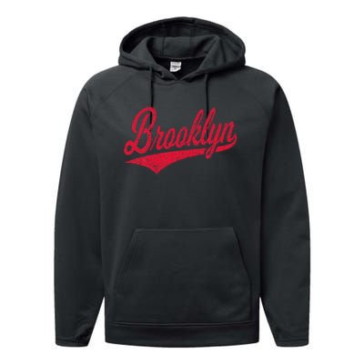 Brooklyn New York Ny Varsity Script Classic Sport Jersey Performance Fleece Hoodie