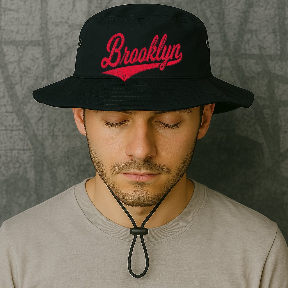 Brooklyn New York Ny Varsity Script Classic Sport Jersey Bucket Hat