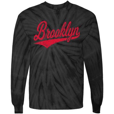 Brooklyn New York Ny Varsity Script Classic Sport Jersey Tie-Dye Long Sleeve Shirt