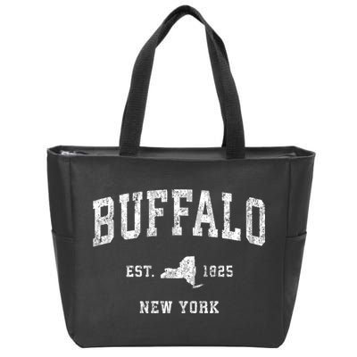 Buffalo New York Ny Vintage Athletic Sports Zip Tote Bag