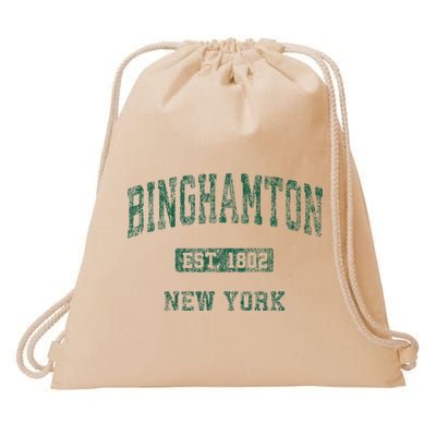 Binghamton New York Ny Vintage Athletic Sports Design Drawstring Bag