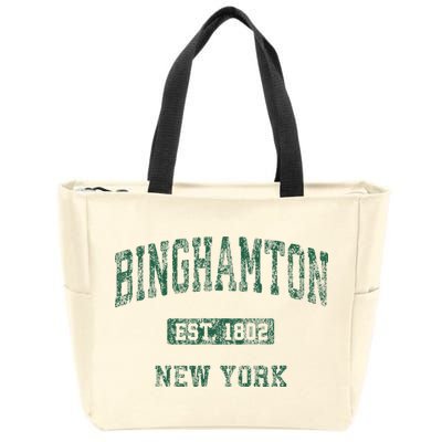 Binghamton New York Ny Vintage Athletic Sports Design Zip Tote Bag