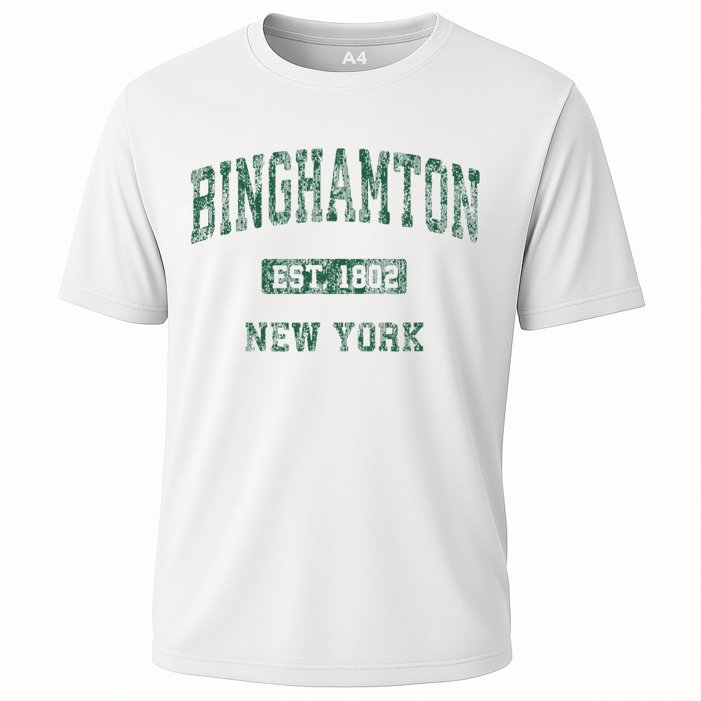 Binghamton New York Ny Vintage Athletic Sports Design Cooling Performance Crew T-Shirt