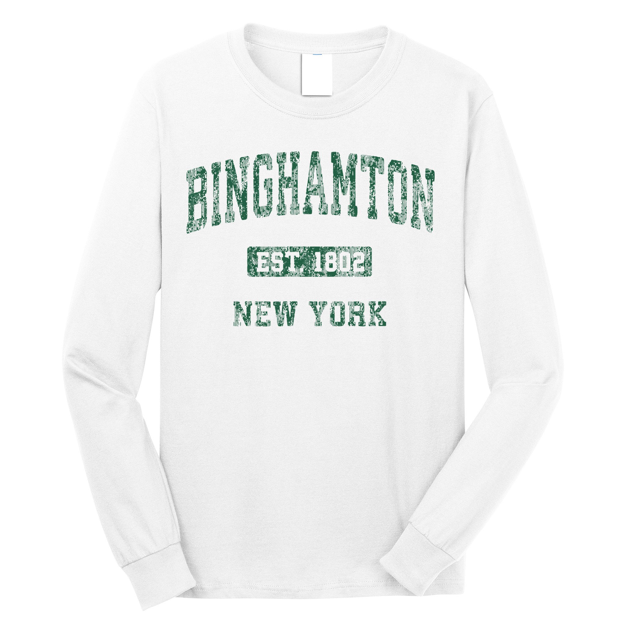 Binghamton New York Ny Vintage Athletic Sports Design Long Sleeve Shirt