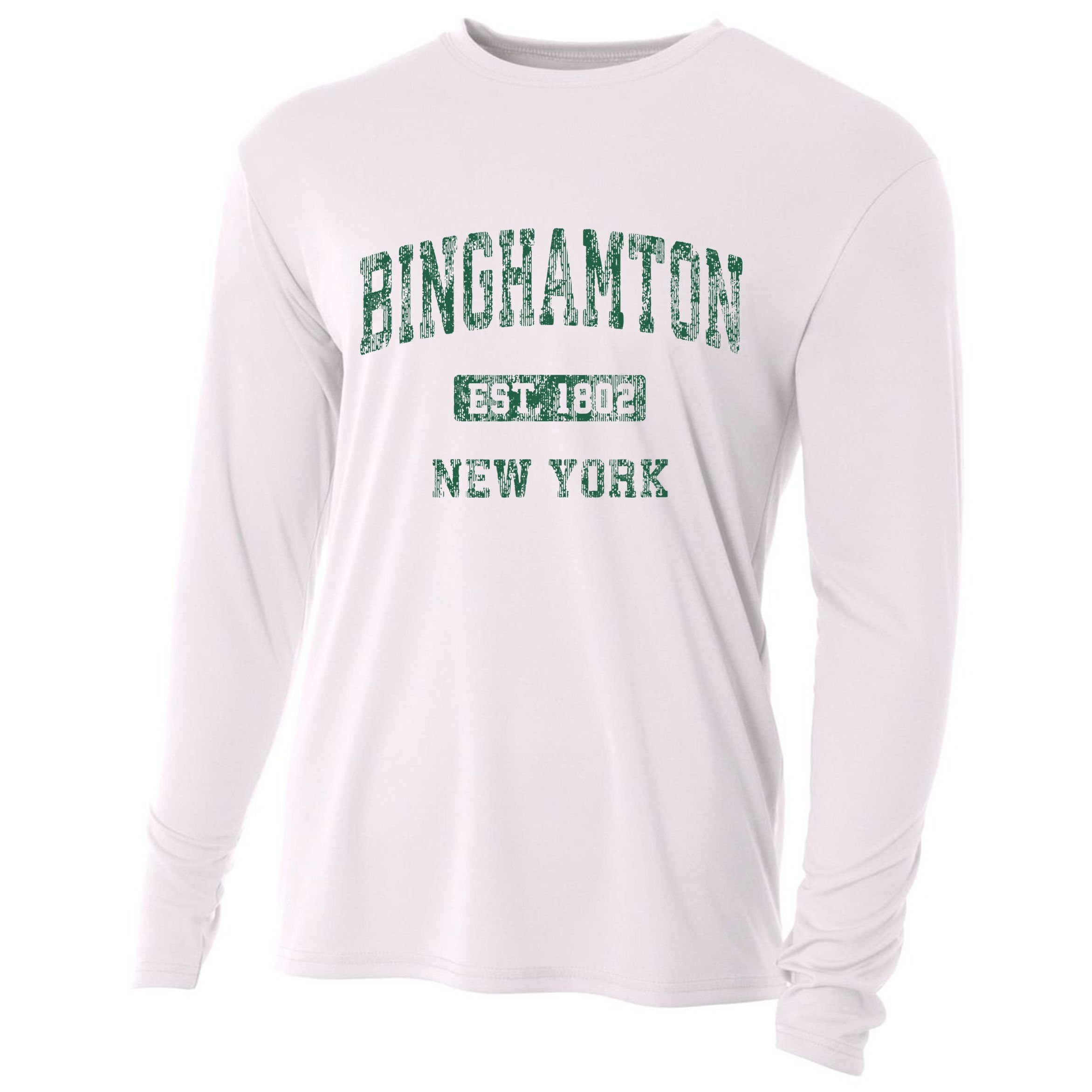 Binghamton New York Ny Vintage Athletic Sports Design Cooling Performance Long Sleeve Crew
